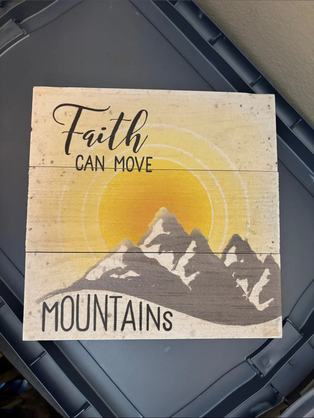 Faith Can Move Mountains Wall Art - Yellow & Gray
